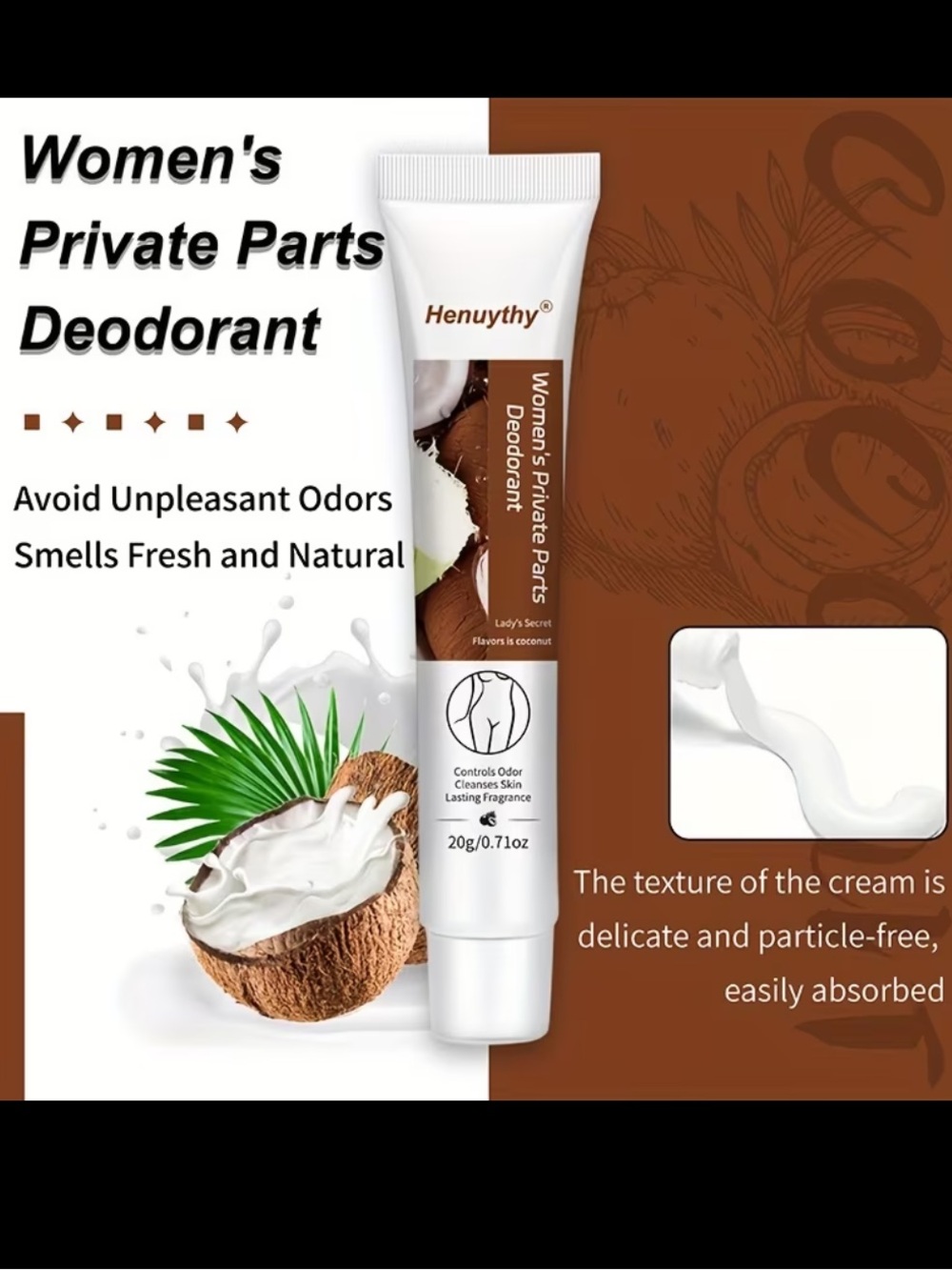 Henuythy Intimate Deodorant Cream - White & Green - Picture 2 of 6